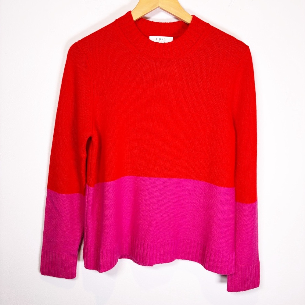 Milly Wool Cashmere Colorblock Sweater